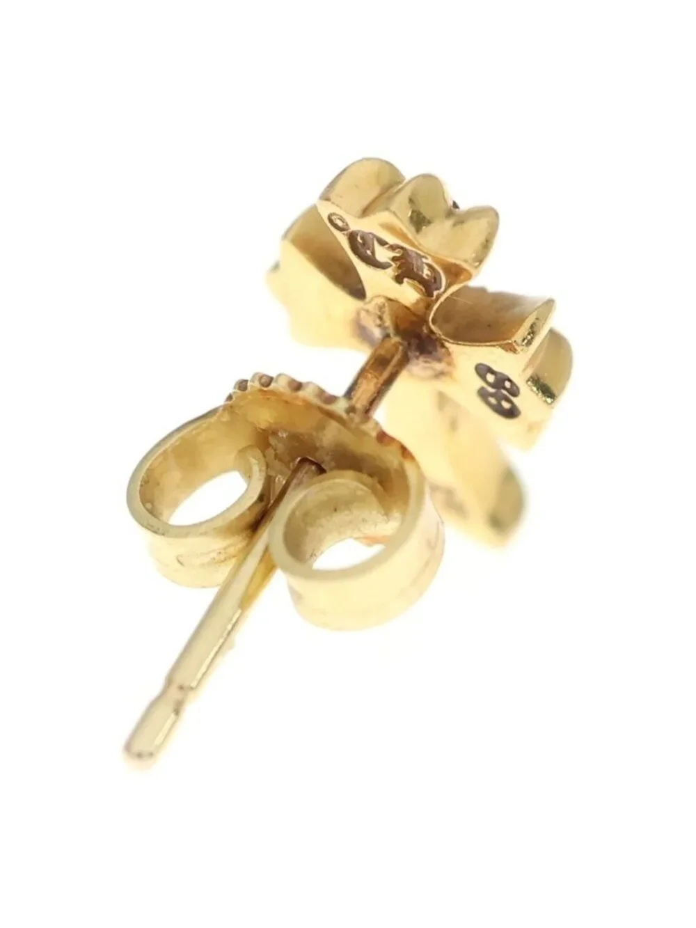 Chrome Hearts 22k CH Crs 2 Fat P Dia CH Crossfat Stud Earrings Pave Diamond Gold